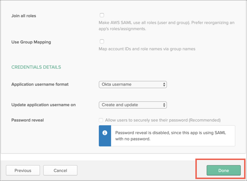 Complete app creation before configuring SAML